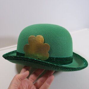 Vintage Green ADULT Thick Felt Bowler Derby Hat (REAL not party hat)